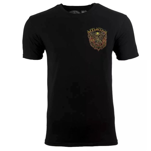AFFLICTION THUNDER Men's T-shirt BLACK Biker MMA - Picture 4 of 11